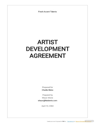 artist development agreement template