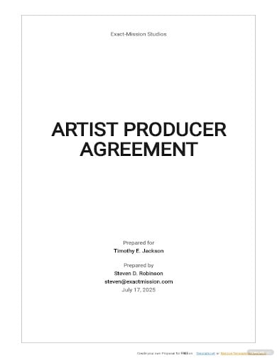 artist producer agreement template