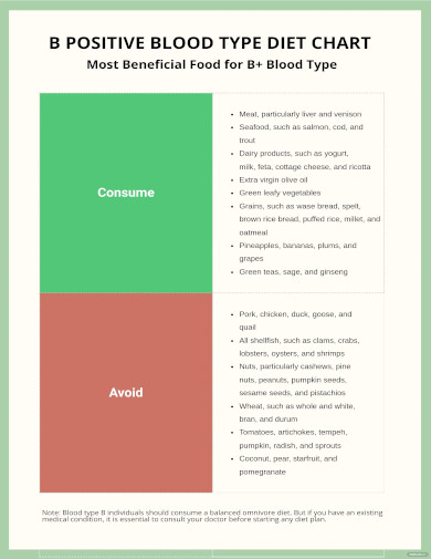 Blood Type Diet Chart - 24+ Free Word, PDF Documents Download | Free ...