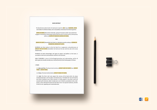 band-contract-template
