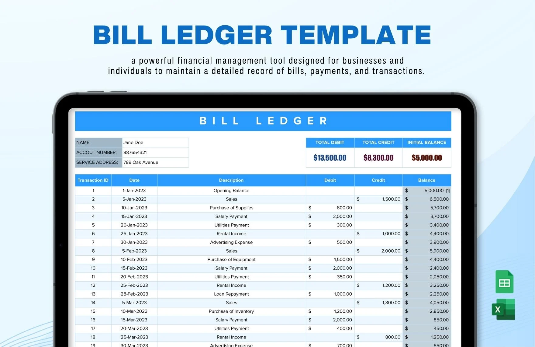 Ledger Paper Template - 7+ Free Word,PDF Document Download | Free ...