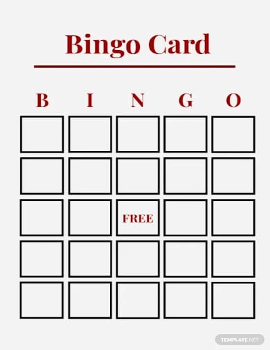 blank bingo card template