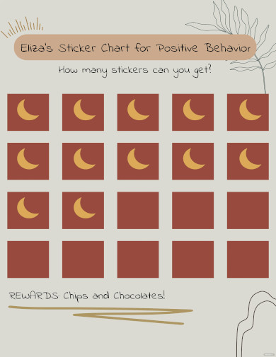 boho sticker chart