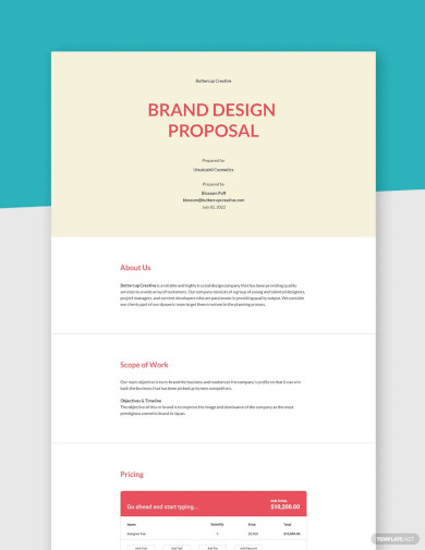 brand design proposal template