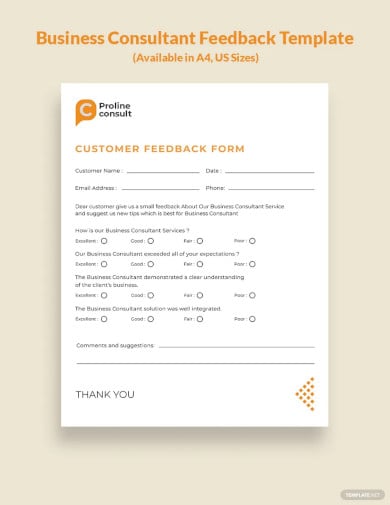 business consultant feedback form template