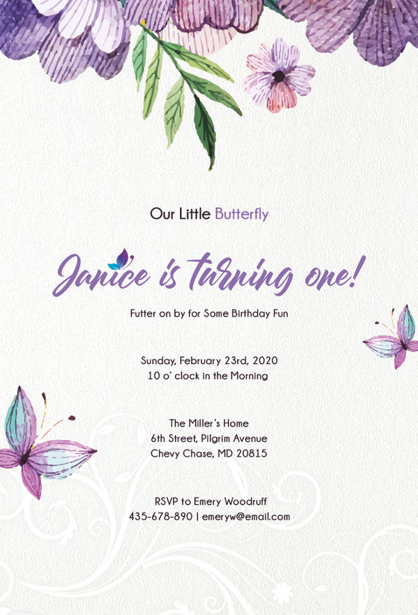 8 Butterfly Invitations Free Printable PSD AI EPS Format Download