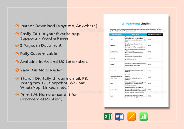 car-maintenance-checklist-word-template