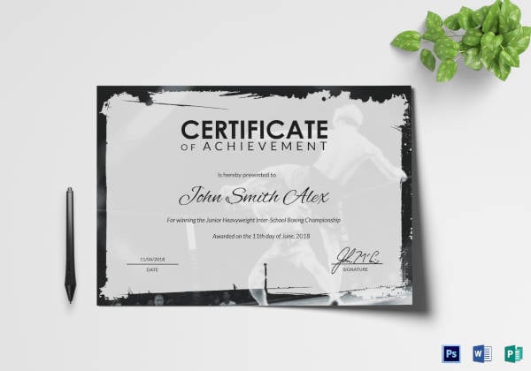 certificate of achievement template1