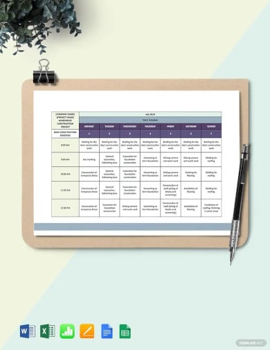 commercial-daily-construction-schedule-template