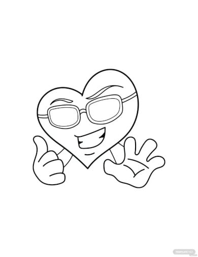 cool heart drawing template