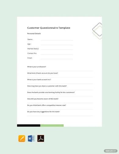 customer questionnaire template