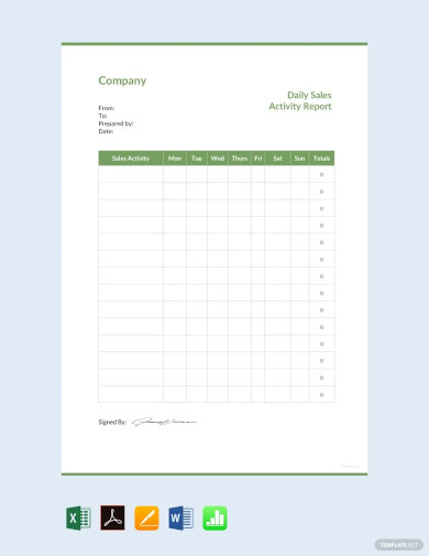 daily sales activity report template