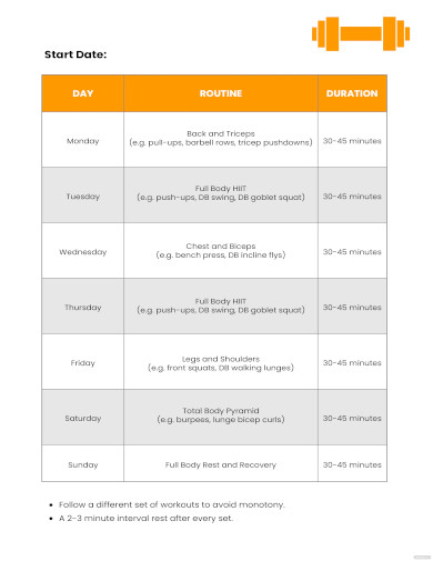 Workout Chart Templates - 15+ Free Word, Excel, PDF Documents Download