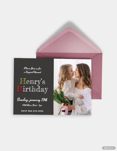 disney style birthday invitation card template