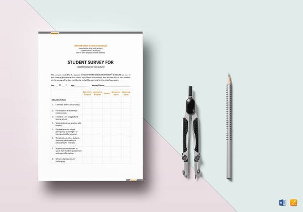 easy to edit student survey template