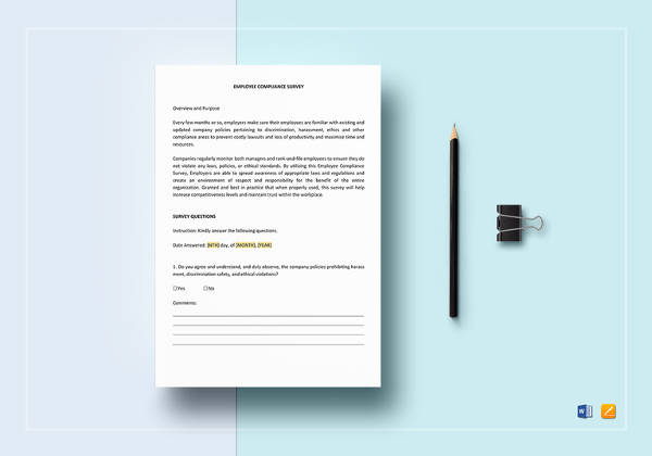 employee compliance survey design template