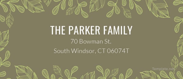 family address label template