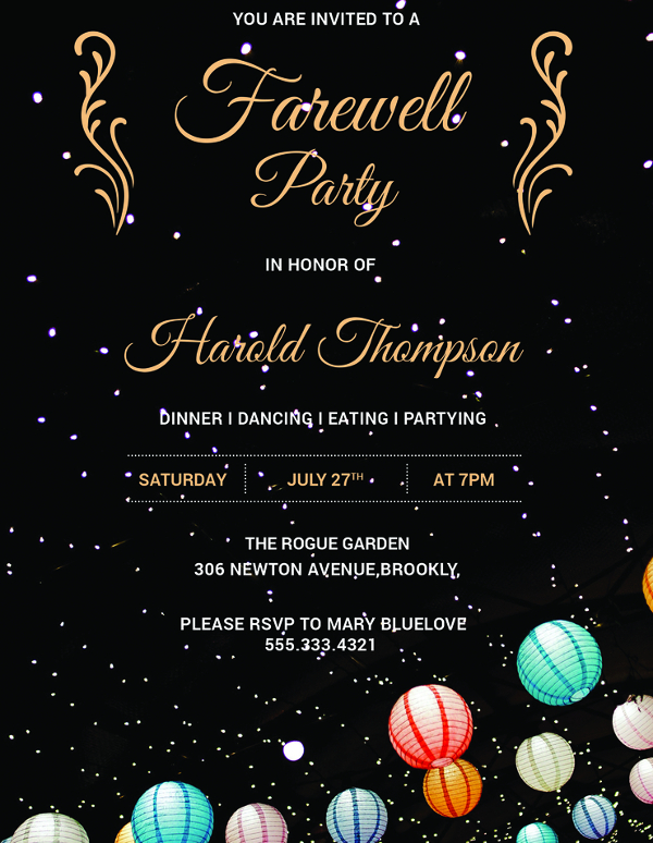 6 Farewell Party Invitations JPG PSD Vector EPS AI Illustrator