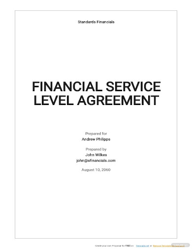 financial service level agreement template