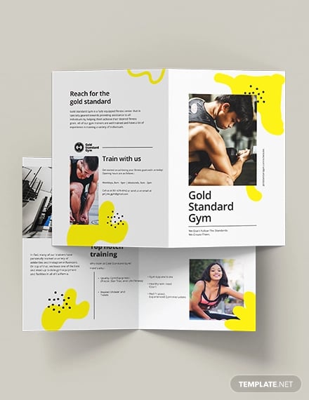 fitness bi fold brochure template