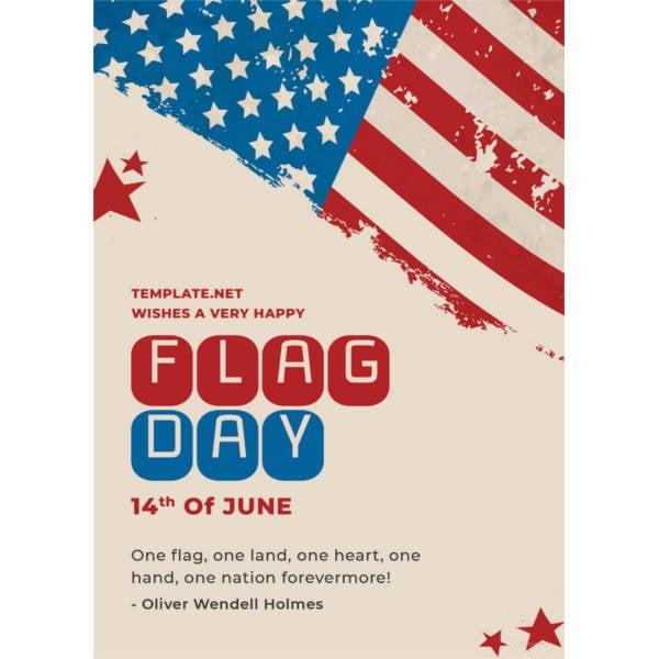 flag day greeting card template 