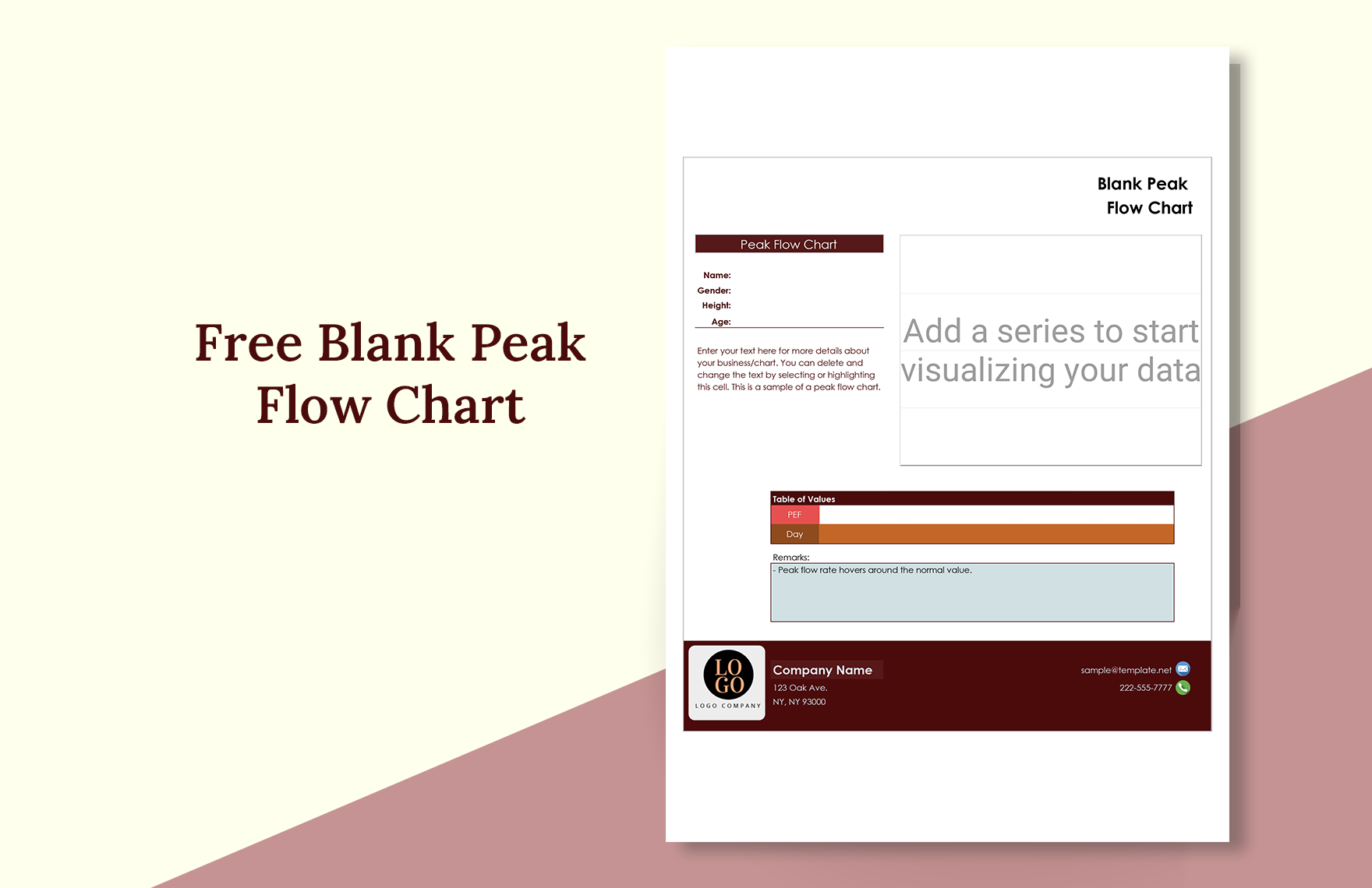 free blank peak flow chart template
