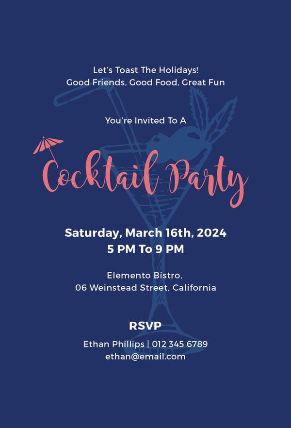 Cocktail Party Invitation Templates 10 Free PSD Vector AI EPS 