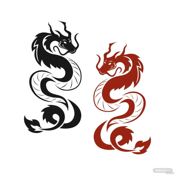 free dragon literary tattoo template