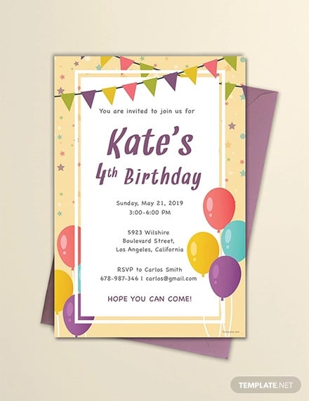 free email birthday invitation template