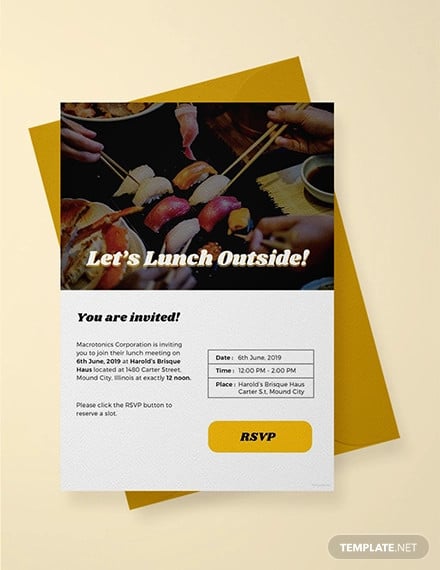 free email lunch invitation template