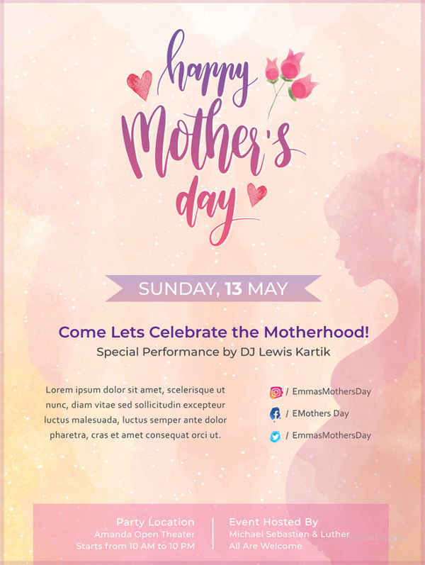 free mothers day poster template