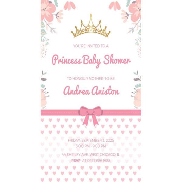 free princess baby shower invitation template2