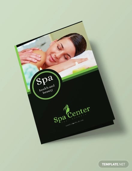 free spa center bifold brochure template