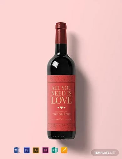 free valentines day wine label template1
