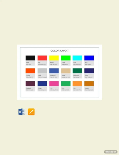 html sample color chart template