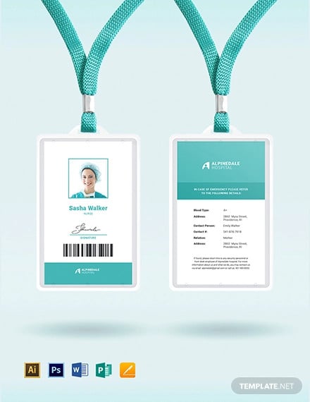 hospital staff id card template