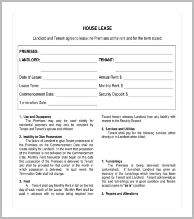 house rental agreement template in pdf