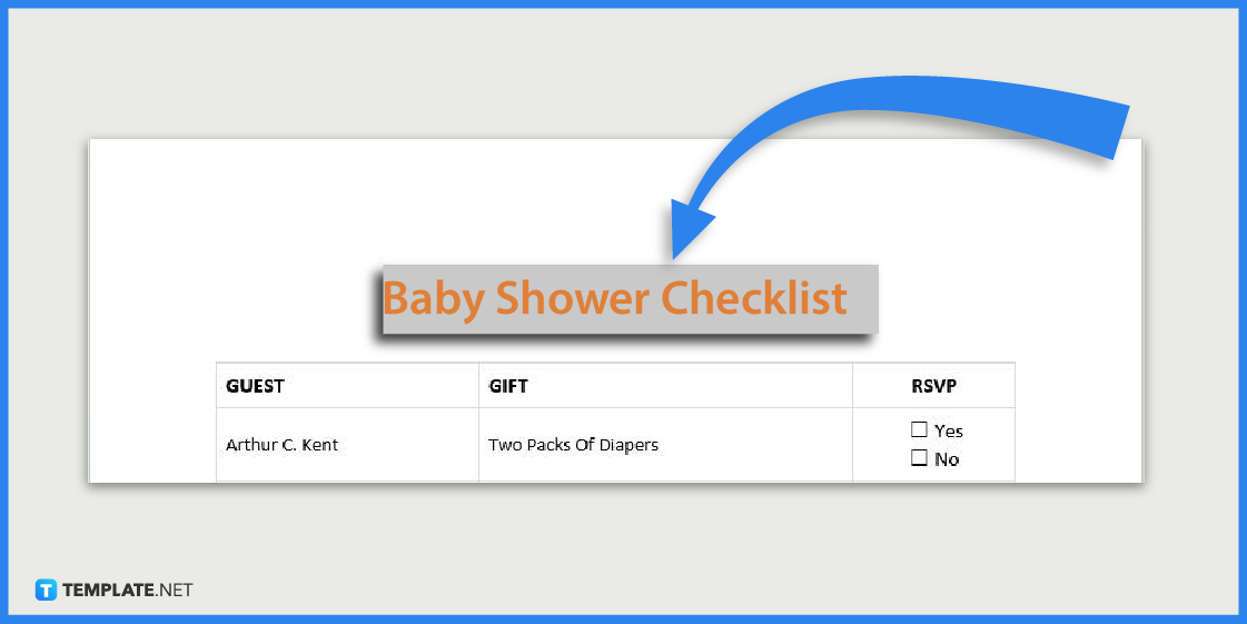 how to create a baby shower checklist step