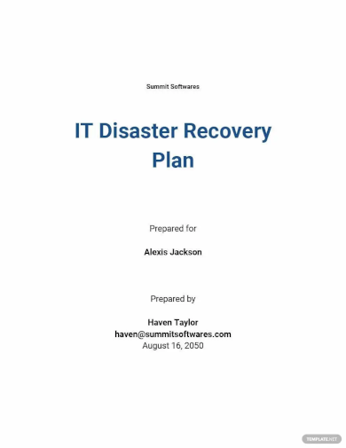 IT Disaster Recovery Plan Template - 9+ Word, PDF Documents Download