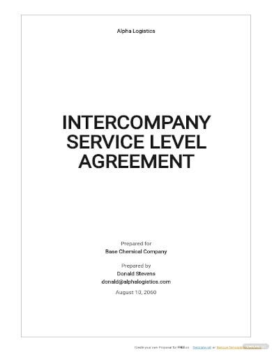 intercompany service level agreement template