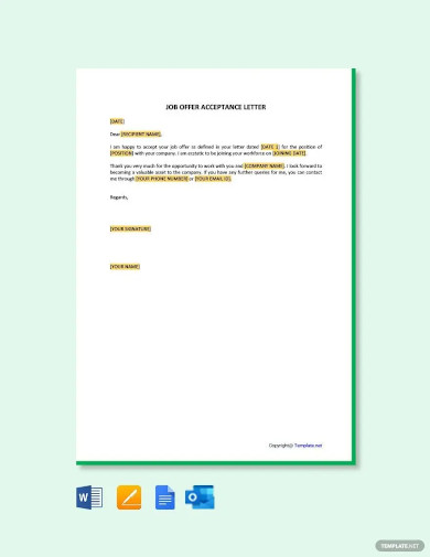 Job Offer Acceptance Letter- 10+ Free PDF Documents Download