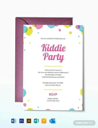 kids party invitation template