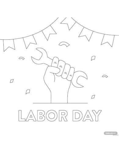 labor day vector art drawing