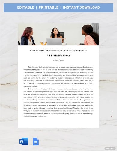 leadership interview essay template