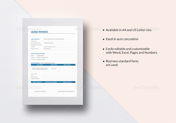 lease invoice template