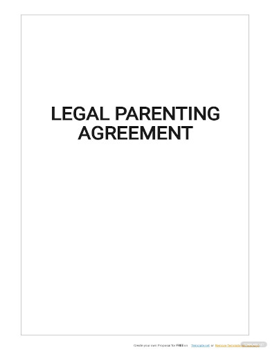 legal parenting agreement template