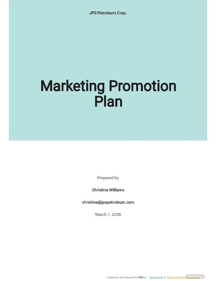 marketing promotion plan template