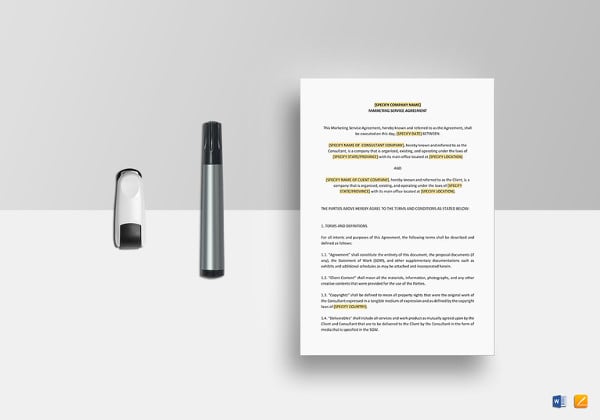 marketing services agreement template