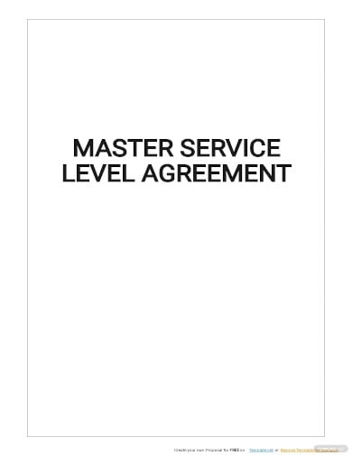 master service level agreement template