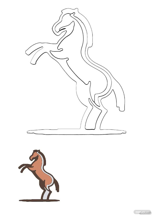 modern horse coloring page